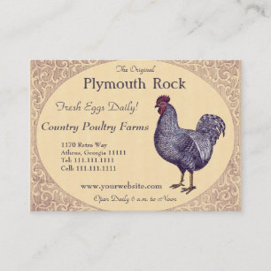 Carte De Visite Ferme avicole fière de coq de Plymouth Rock