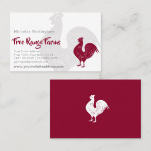 Carte De Visite Ferme avicole ou restaurant rouge de coq