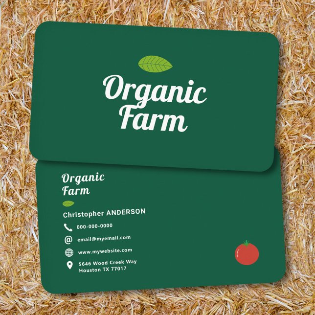Carte De Visite Ferme biologique (Organic Farm Green Business Card)