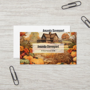 Carte De Visite Ferme citrouille automne récolte Thanksgiving