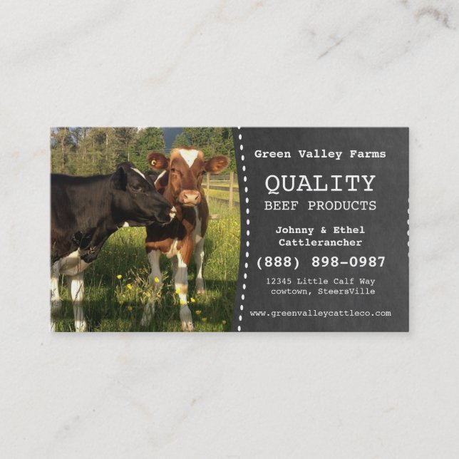 Carte De Visite Ferme de bétail de producteur de boeuf (Devant)