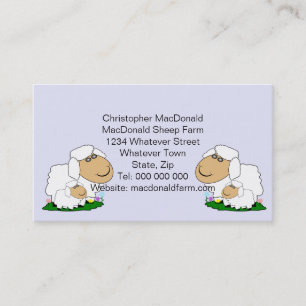 Carte De Visite Ferme de moutons personnalisée
