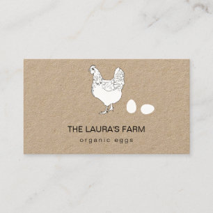 Carte De Visite Ferme de poulet Pays Hen Oeufs biologiques