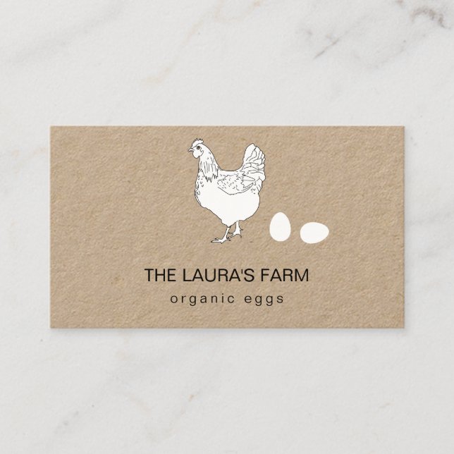 Carte De Visite Ferme de poulet Pays Hen Oeufs biologiques (Devant)