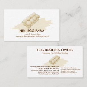 Carte De Visite Ferme de poulets poules œufs floraux aquarelle