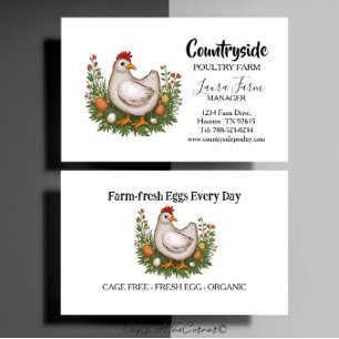 Carte De Visite Ferme de volaille poulet canard œufs