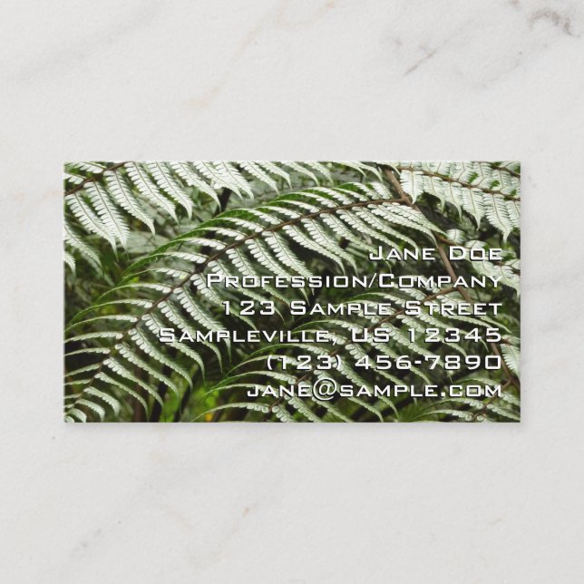 Carte De Visite Fern Fronds II Dark Green Nature (Devant)