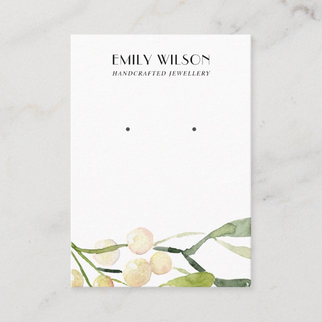 CARTE DE VISITE FESTIVE CHRISTMAS NEIGE BERRY STUD EARRY EARRY (Devant)
