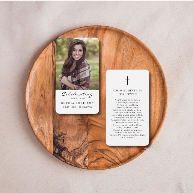 Carte De Visite Fête de la vie Photo Funeral Prayer Card (Créateur téléchargé)