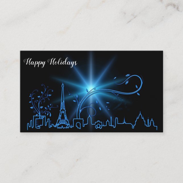 Carte De Visite Fête du Nouvel An à Paris (Devant)