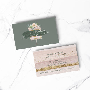 Carte De Visite Fête Mariage rose pâtisserie boulangerie pâtisseri