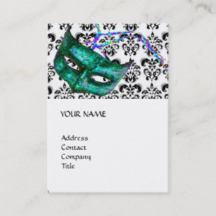 Carte De Visite FÊTE MASQUÉE damas noir et blanc