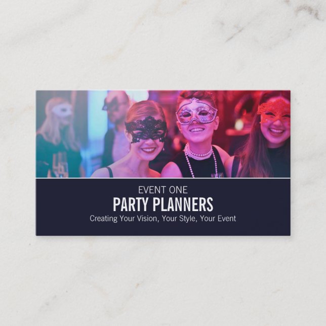 Carte De Visite Fête Masquerade, organisateur d'événements (Devant)