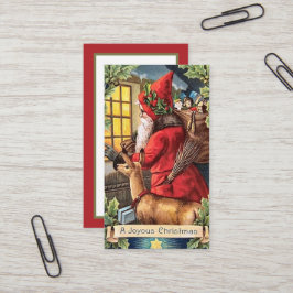 Carte De Visite fête vintage Noël Père Noël Holiday