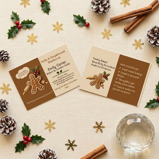Carte De Visite Fêtes Nostalgiques Ginger Bakehouse Traités Maison