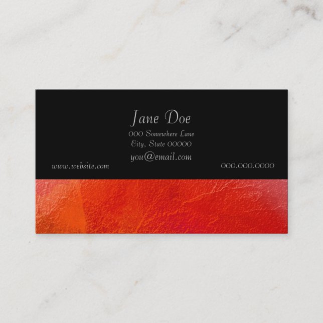 Carte De Visite Feu - Art Abstrait en Orange, Jaune, Rouge (Devant)