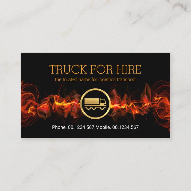 Carte De Visite Feu Rouge éclair foyer Moteur Camion Transport (Devant)