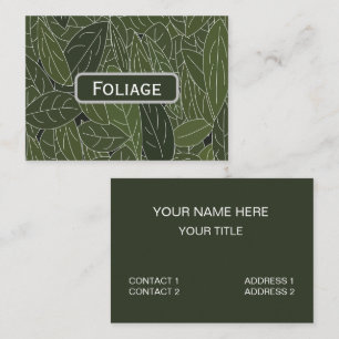 Carte De Visite Feuillage Feuille vert