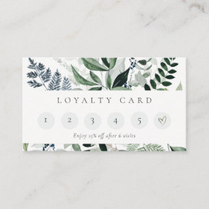 Carte De Visite Feuillage vert Tropical Foliage Fern 6 Punch Loyau