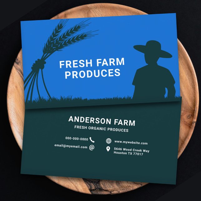 Carte De Visite Feuille de blé - Fermier (Sheaf of Wheat - Farmer Business Card)