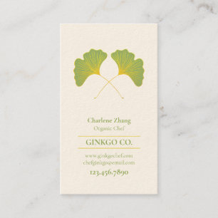 Carte De Visite Feuille de Ginkgo et motif de polygone