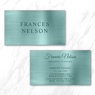 Carte De Visite Feuille de papier personnalisée turquoise pâle