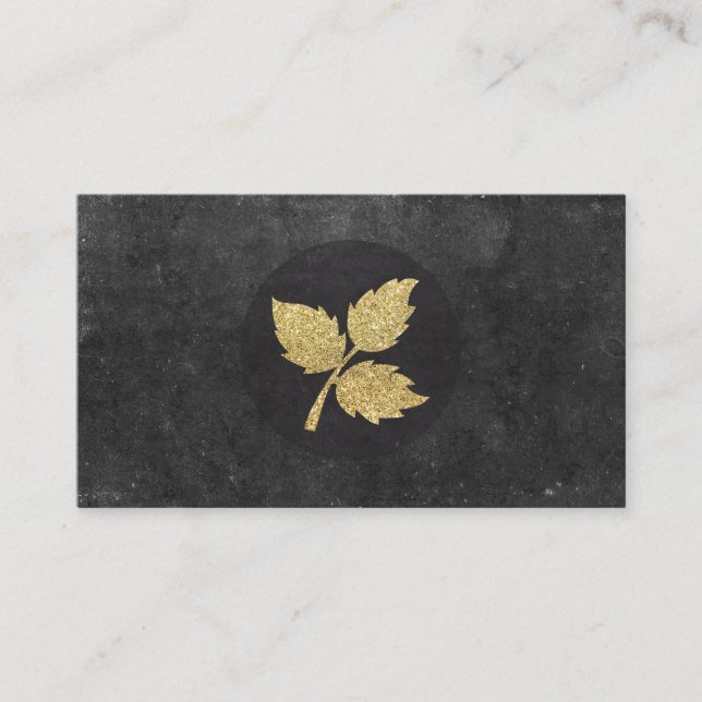 Carte De Visite Feuille d'or | Deluxe, Ardoise II (Devant)