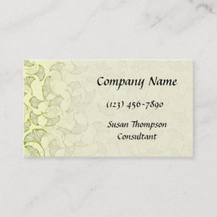 Carte De Visite Feuille en baisse professionnel élégant de Ginkg