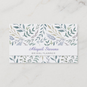 Carte De Visite Feuille et feuillage rustiques d'aquarelle