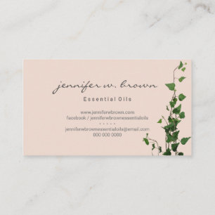 Carte De Visite Feuille verte de Plante ivoire beige