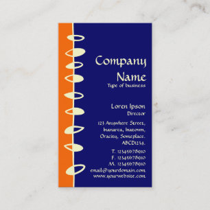 Carte De Visite Feuilles alternatifs - orange, bleu foncé et crème