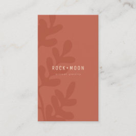 Carte De Visite Feuilles botaniques Brown en terre cuite Abstraite