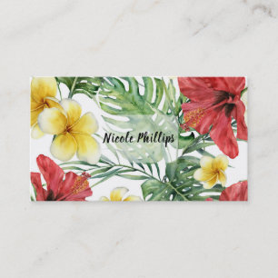 Carte De Visite Feuilles botaniques tropicaux Fleurs florales chic