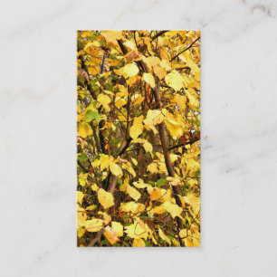 CARTE DE VISITE FEUILLES D'AUTOMNE JAUNE
