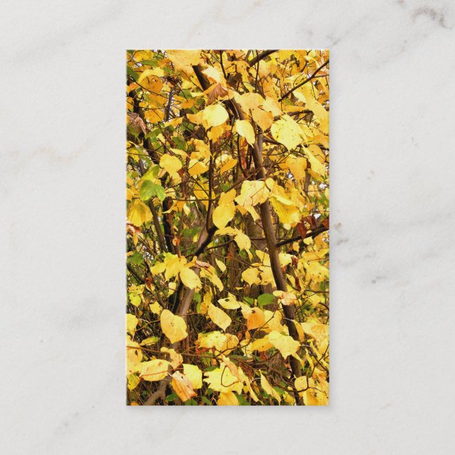 CARTE DE VISITE FEUILLES D'AUTOMNE JAUNE (Devant)