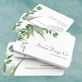 Carte De Visite Feuilles d'eucalyptus à l'aquarelle verdure