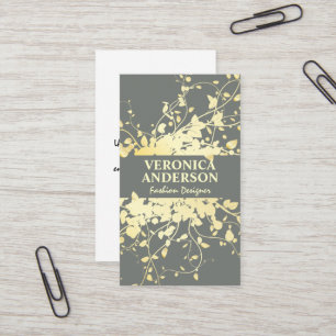 Carte De Visite Feuilles d'or et vignes