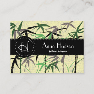 Carte De Visite Feuilles en bambou, pousses, fleuriste, boutique d