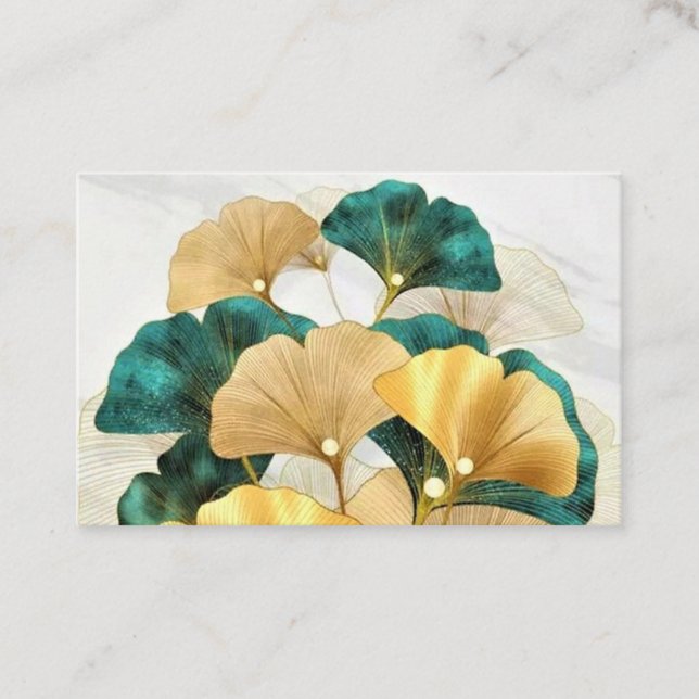 Carte De Visite Feuilles Gold ginkgo (Devant)