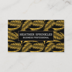 Carte De Visite Feuilles Palm Gold   Naturel