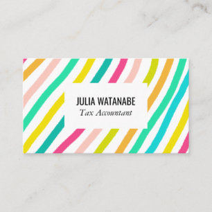 Carte De Visite Feux colorés Minimalistes Grilles artisanales
