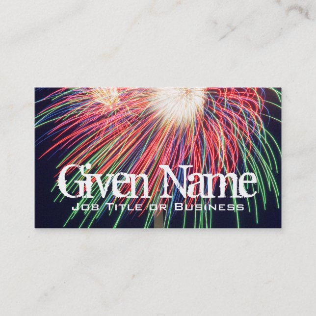 Carte de visite Feux d'artifice (Devant)