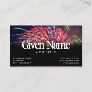 Carte De Visite Feux d'artifice noirs