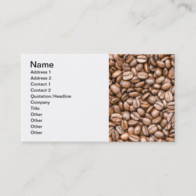 Carte De Visite Fèves de café (Devant)