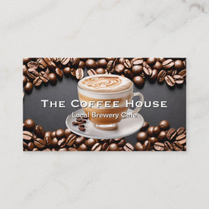 Carte De Visite Fèves de café   Boissons chaudes en coupe
