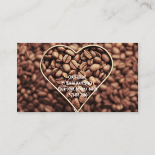 Carte De Visite Fèves de coeur personnalisées Café Shop & Punch