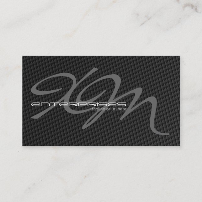 Carte De Visite Fibre étroitement tissée de carbone de noir (Devant)