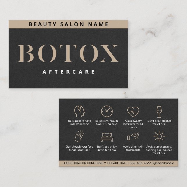 Carte De Visite Fiche d'information de luxe Botox Lip Filler (Devant / Derrière)