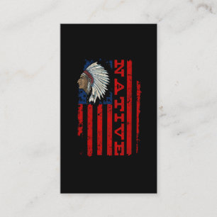 Carte De Visite Fier drapeau américain de la Fête des Indiens Vi