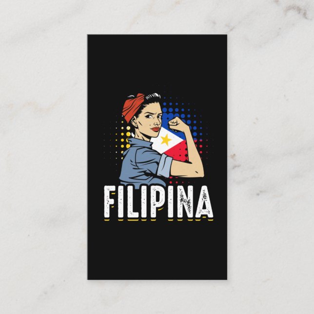 Carte De Visite Fier drapeau philippin femme Philippines (Devant)